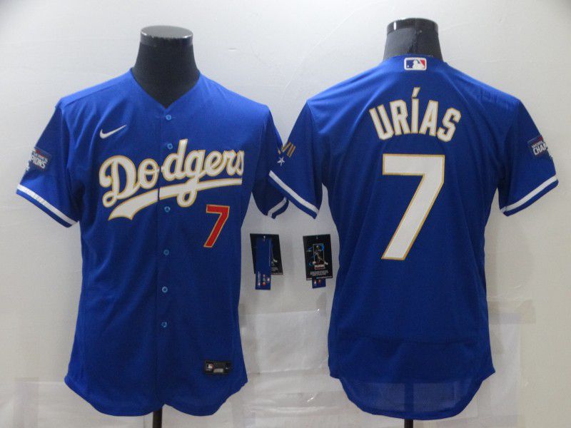 Men Los Angeles Dodgers #7 Urias Blue Elite 2021 Nike MLB Jersey